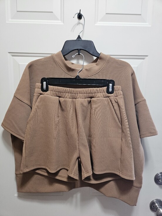 Zenana Outfitters Tops - Zenana Ribbed Scuba Top & Shorts Set